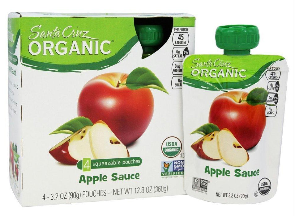 Santa Cruz Organic: Apple Sauce 4x3.2oz Pouches, 12.8 Oz