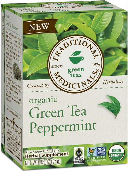 Traditional Medicinals: Organic Green Tea Peppermint 16 Tea Bags, 0.85 Oz