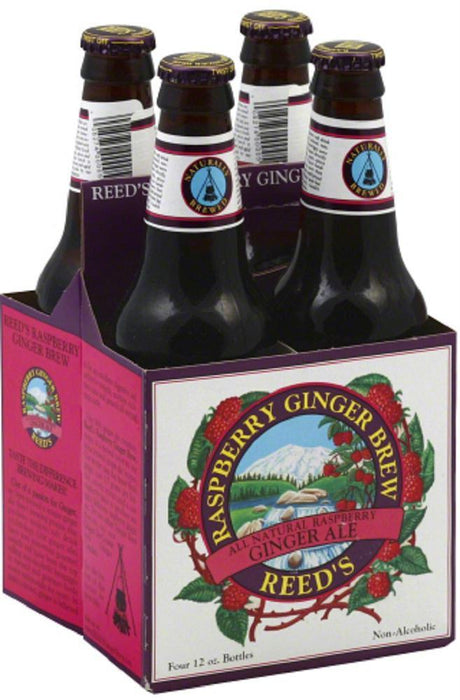 Reed's Inc: Raspberry Ginger Brew Pack Of 4 (12 Oz Each), 48 Oz