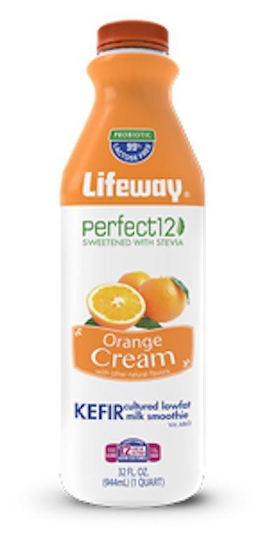 Lifeway: Kefir Perfect 12 Cultured Lowfat Milk Smoothie Orange Cream, 32 Oz