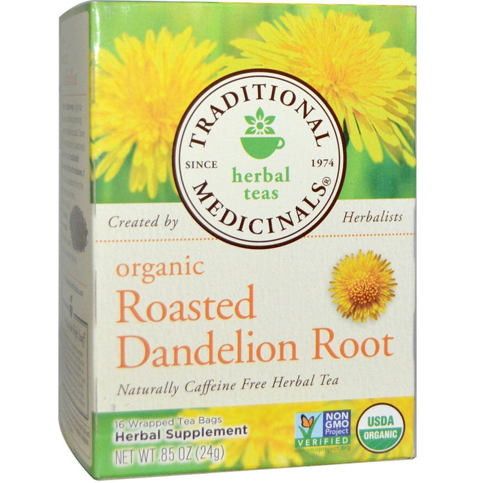 Traditional Medicinals: Organic Roasted Dandelion Root Herbal Tea 16 Tea Bags, 0.85 Oz