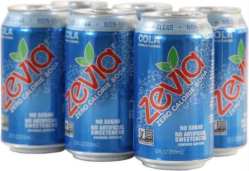 Zevia: All Natural Zero Calorie Soda Cola 6 Cans (12 Oz Each), 72 Oz