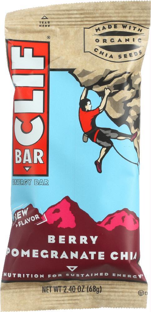 Clif: Energy Bar Berry Pomegranate Chia, Made With Organic Chia Seeds, 2.4 Oz