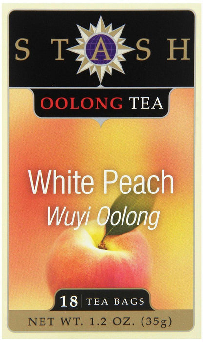 Stash Tea: Oolong Tea White Peach Wuyi Oolong Tea 18 Tea Bags, 1.2 Oz