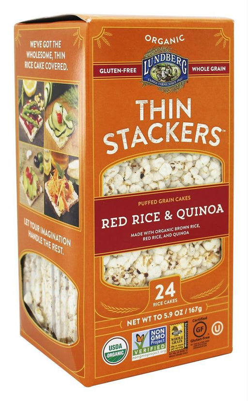 Lundberg: Rice Cakes Thin Stackers Red Rice & Quinoa, 5.9 Oz