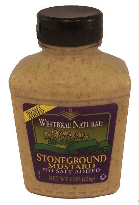 Westbrae: Natural Stoneground Mustard No Salt Added, 8 Oz