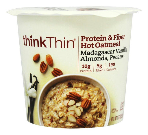 Thinkthin: Protein And Fiber Hot Oatmeal Madagascar Vanilla With Almonds And Pecans, 1.76 Oz