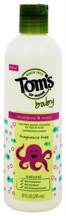 Tom's Of Maine: Baby Shampoo And Wash Fragrance Free, 10 Oz