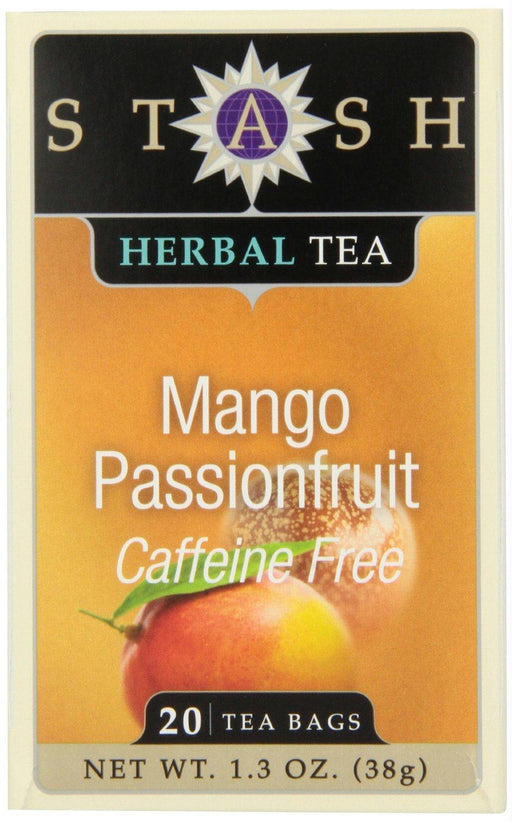 Stash Tea: Mango Passionfruit Herbal Tea Caffeine Free 20 Tea Bags, 1.3 Oz