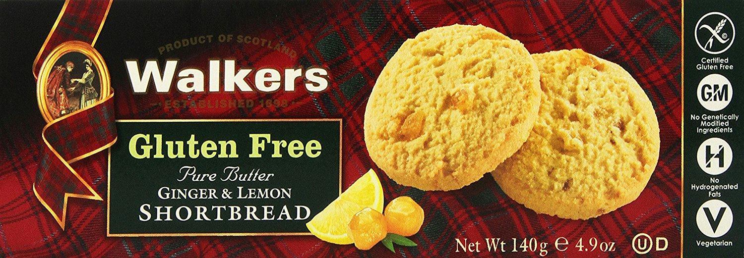 Walkers: Gluten Free Ginger & Lemon Shortbread, 4.9 Oz