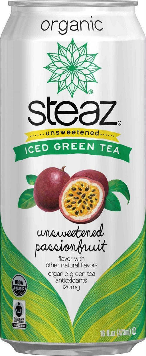 Steaz: Unsweetened Passion Fruit Iced Green Tea, 16 Oz