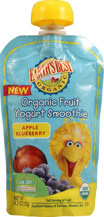 Earth's Best: Organic Fruit Yogurt Smoothie Apple Blueberry, 4.2 Oz