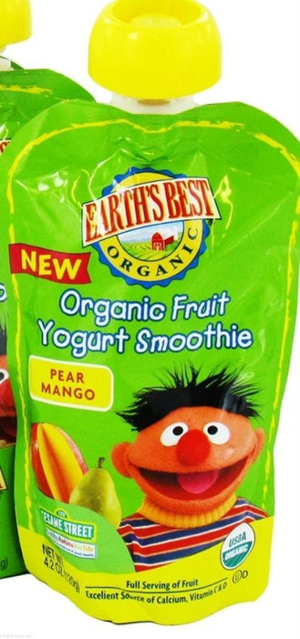 Earth's Best: Organic Fruit Yogurt Smoothie Pear Mango, 4.2 Oz