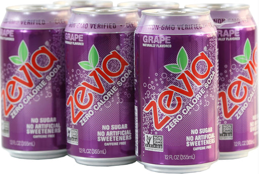 Zevia: All Natural Zero Calorie Soda Grape 6 Count, 72 Oz