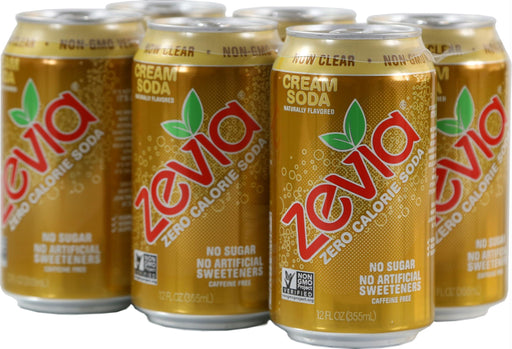 Zevia: All Natural Zero Calorie Soda Cream 6 Count, 72 Oz