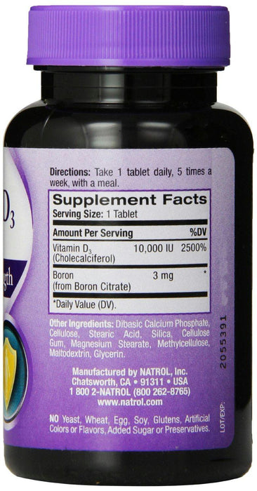 Natrol: Vitamin D3 10,000 Iu, 60 Tablets