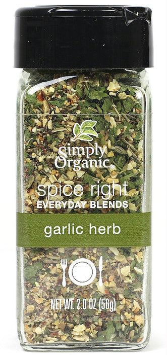 Simply Organic: Spice Right Garlic & Herb, 2 Oz