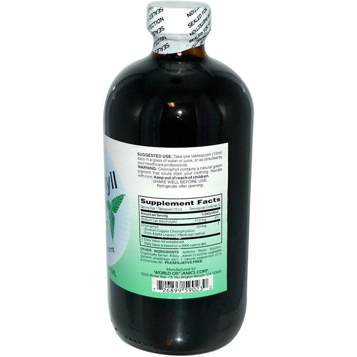 World Organic: Liquid Chlorophyll Mint 50 Mg, 16 Oz