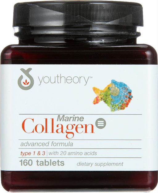 Youtheory: Marine Collagen Advanced Formula Type 1 & 3, 160 Tablets