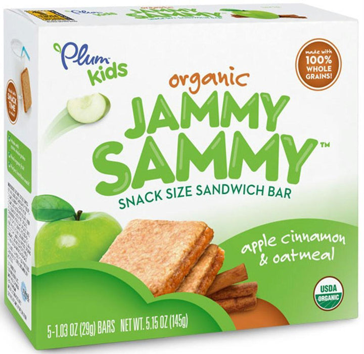 Plum Kids Organic: Jammy Sammy Apple Cinnamon & Oatmeal 5 Pack, 5.15 Oz