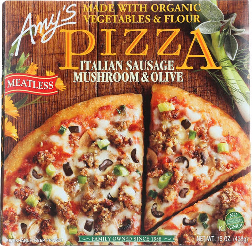 Amy's: Italian Sausage, Mushroom & Olive Pizza, 15 Oz