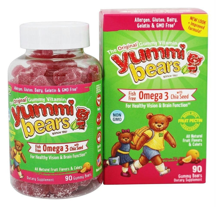 Yummi Bears: Fish Free Omega 3 With Chia Seed, 90 Gummy Bears