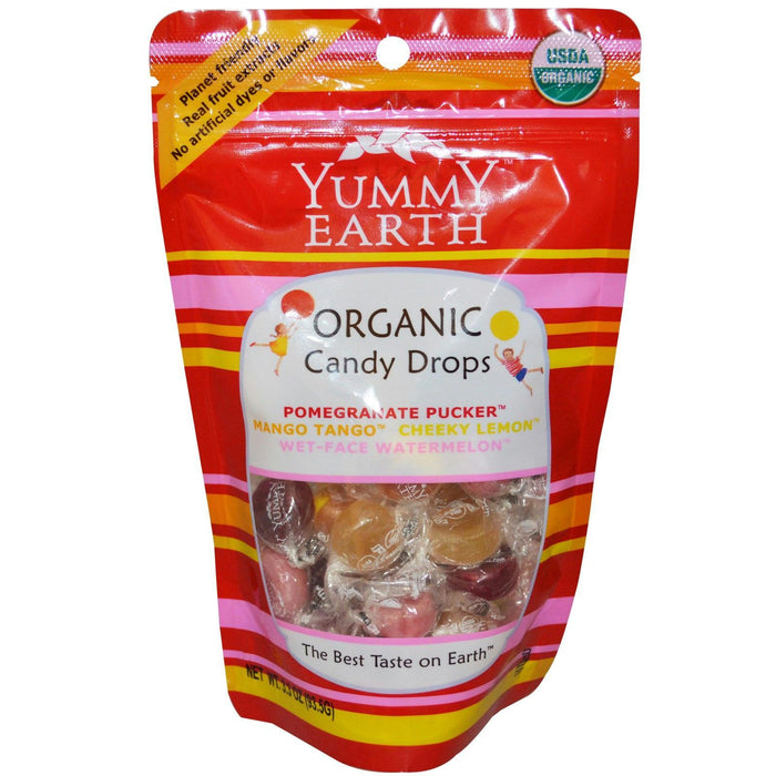 Yummy Earth: Organic Candy Drops Gluten Free Freshest Fruit Flavors, 3.3 Oz