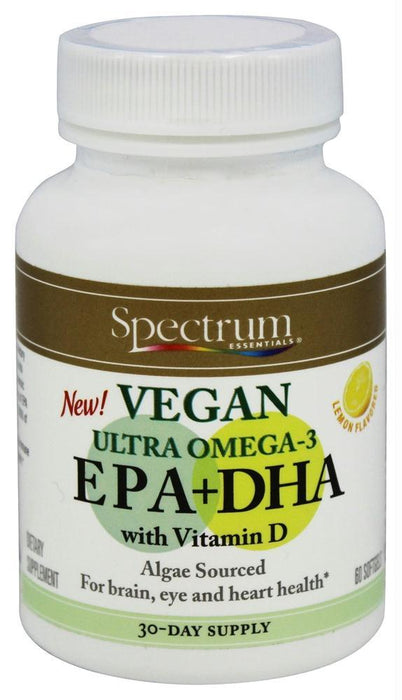 Spectrum Essential: Vegan Ultra Omega-3 Epa + Dha With Vitamin D, 60 Sg