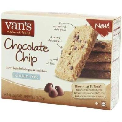 Vans: Natural Foods Chocolate Chip Gluten Free Chewy Baked Whole Grain Snack Bars, 6.2 Oz