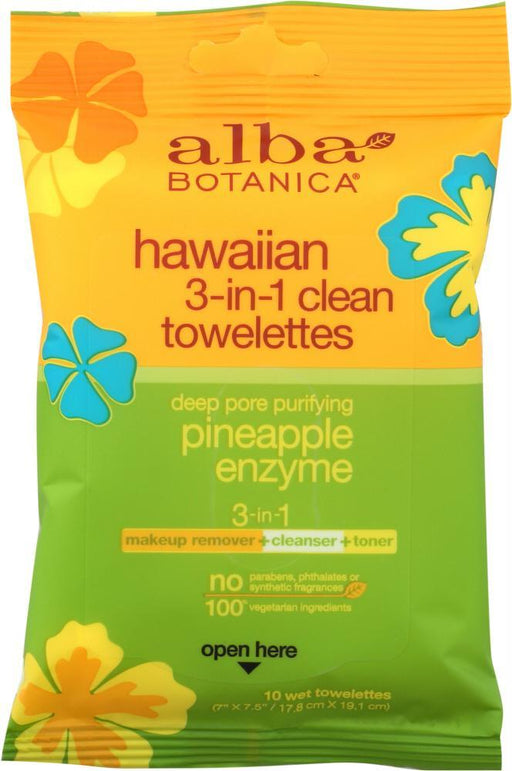 Alba Botanica: Towelette 3-in-1 Clean Travel, 10 Pc