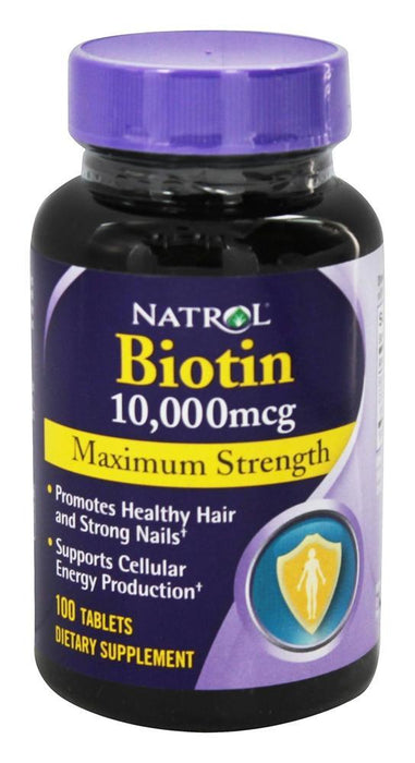 Natrol: Biotin Maximum Strength 10,000 Mcg, 100 Tablets