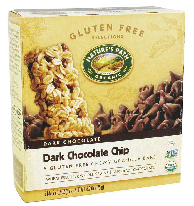 Nature's Path: Organic Chewy Granola Bars Gluten Free Dark Chocolate Chip 5 Bars, 6.2 Oz