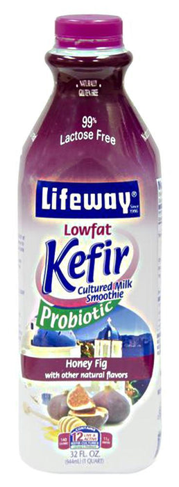 Lifeway: Kefir Probiotic Cultured Milk Smoothie Lowfat Honey Fig, 32 Oz