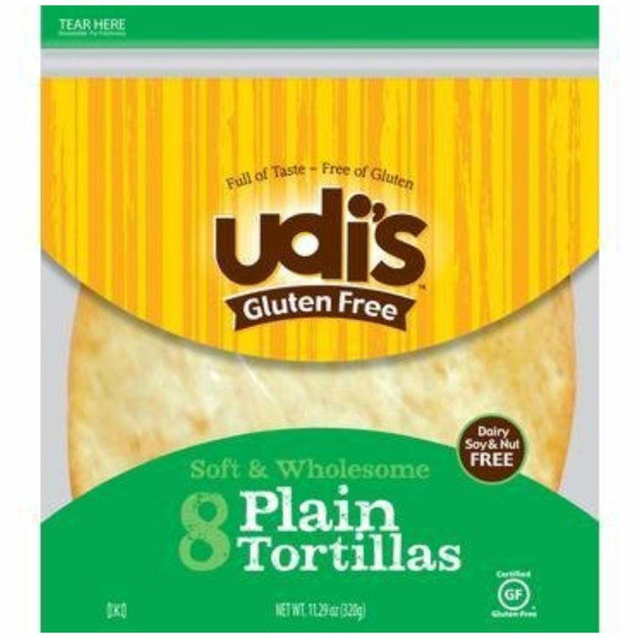 Udi's: Gluten Free Tortillas Plain 8 Count, 11.29 Oz