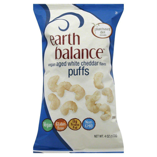 Earth Balance: Vegan Aged White Cheddar Flavor Puffs, 4 Oz