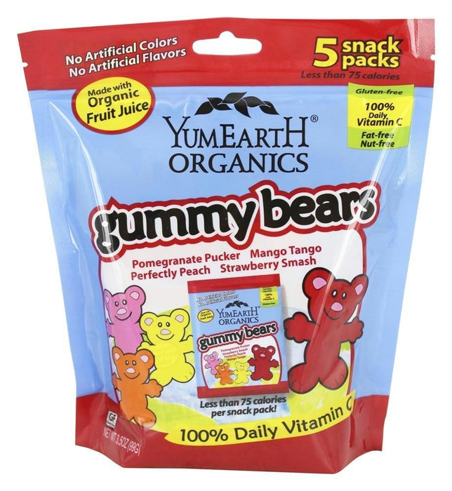 Yumearth Organics: Gummy Bears 5 Snack Packs, 3.5 Oz