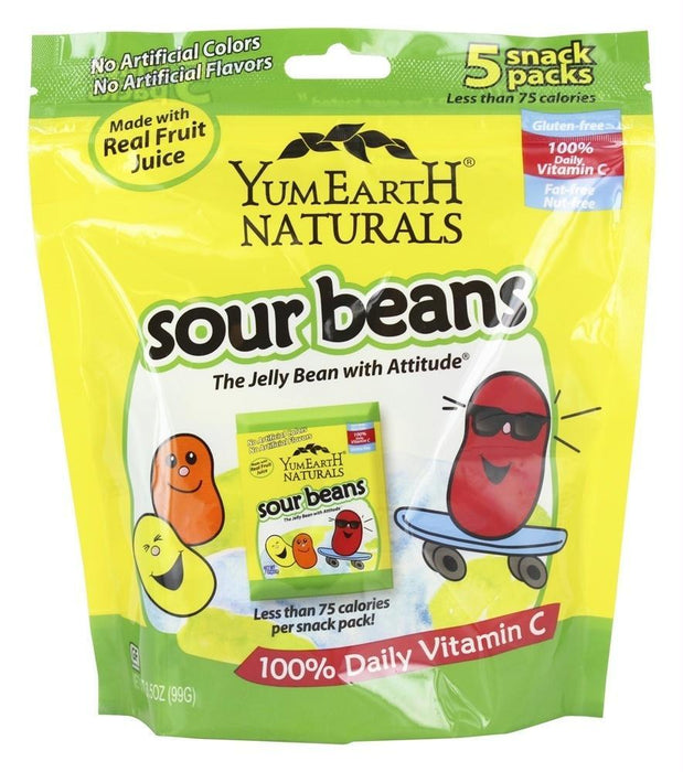 Yumearth: Naturals Sour Beans 5 Snack Packs, 3.5 Oz