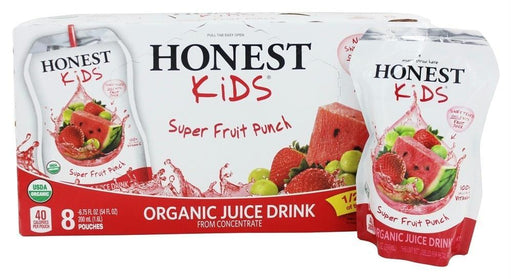 Honest Kids: Organic Juice Drink Super Fruit Punch, Gluten Free, Non Gmo, 8 Count, 54 Oz