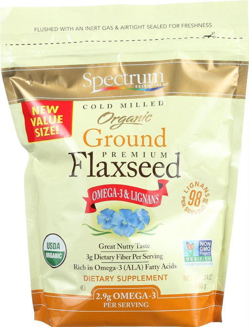 Spectrum Essentials: Organic Cold Milled Ground Premium Flaxseed, 24 Oz